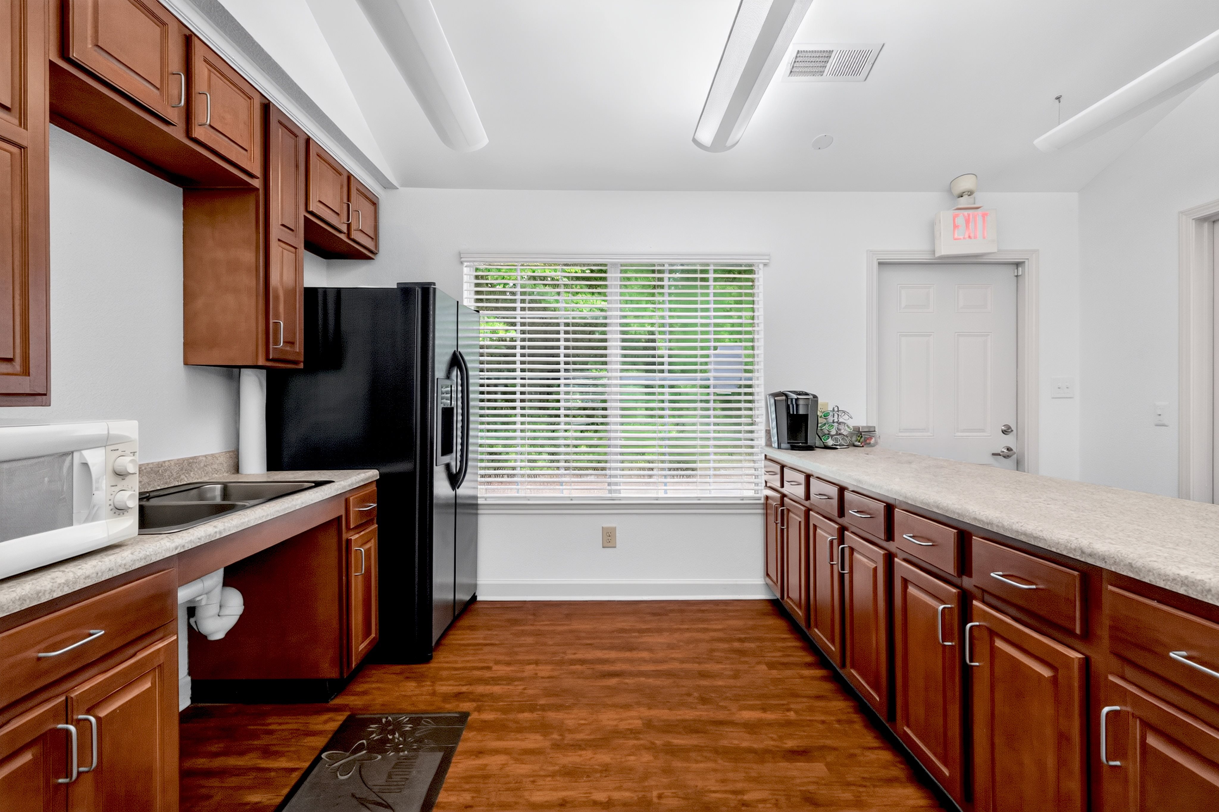 Community kitchen at Greens of Pine Glen in Durham NC
